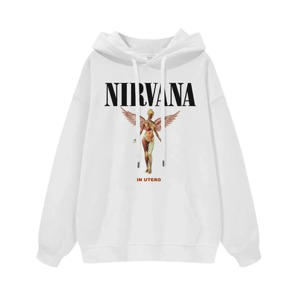 Classic Rock Band Nirvana Kurt Cobain Graphic Print Hoodie Men Women Loose Oversize Sweatshirt Streetwear Harajuku Wind Pullover