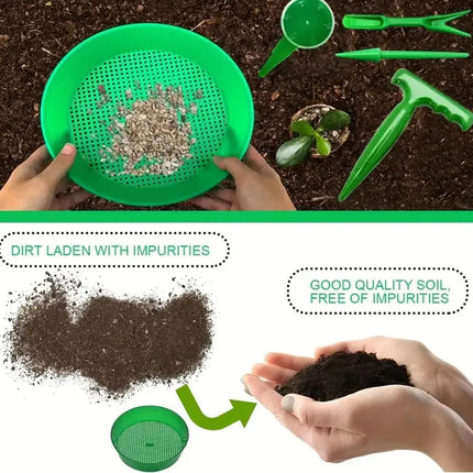 1/3PCS Plastic Garden Sieve Home Garden Tool Fine Mesh Soil Sieve Mining Sand Sifter Potting Sieve for Plant Soil Stone Sifting