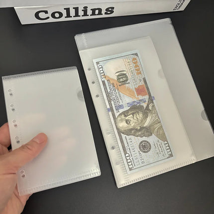 A5 A6 A7 5Pcs PP Frosted 6 Hole Loose Leaf Bag Storage Binder Pocket Waterproof Leaf Document Filing Bag
