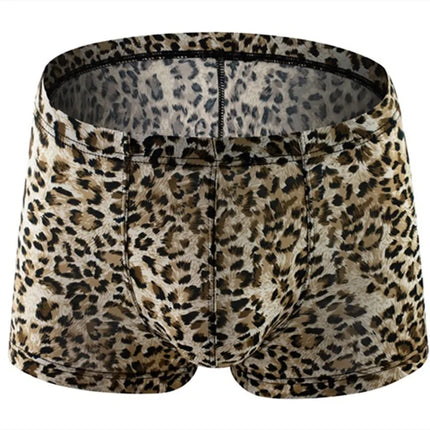 Mens Underwear Boxers Shorts Homme Snakeskin Leopard Panties Man Breathable U Convex Pouch Underpants Cueca Calzoncillo M-XXL