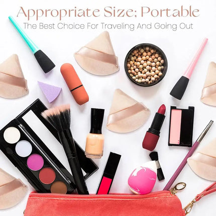 Triangle Velvet Powder Puff Pizza Flours Mini Face sponge Makeup Lightweight Cosmetics Makeup Tool Washable M4L1