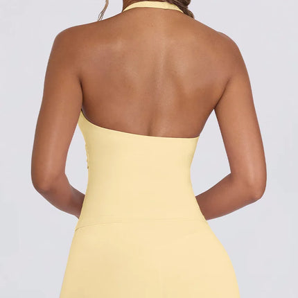 Women's Beautiful Back Nude Feeling Shock-absorbing Gathering Anti Sagging Fitness Sports Vest Suspender Neck Hanging Yoga Bra