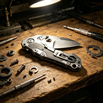 Mechanic - Complex CNC precision-engraved heavy-duty folding knife, made of D2 steel, EDC personalized collection knife