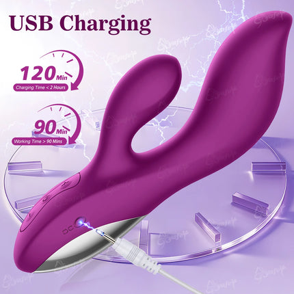 10 Powerful Vibration Modes Rabbit Vibrator G Spot Massager Clitoris Stimulator for Women Sex Toys Shop Adults Goods for Female