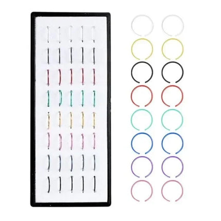Fashion Crystal Stainless Steel Nose Stud Piercing for Women Hypoallergenic 1.8mm Nose Ring Straight/L/Screw Shaped Body Jewelry