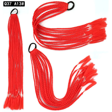Wholesale European And American Dirty Braids Ponytail For Women Colorful Chemical Fiber Ethnic Style Rubber Band Small Braids