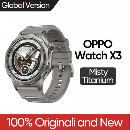 Global Version OPPO Watch X3 Smart Watch Ultra-Light Titanium Alloy Case 1.50" LTPO AMOLED Display 16-day Battery Life NFC IP68