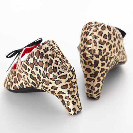 Spring Autumn Girl Baby Children's Shoes with Beautiful Bow Detail High Heels Design for Little Princess Footwear