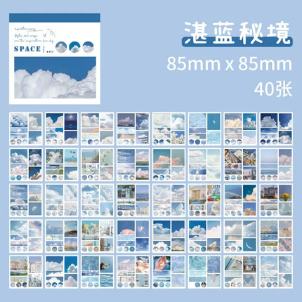 40sheets Retro Paper Sticker Book Diy Diary Planner Decoration Oil Painting Scenery Sticker Album Scrapbooking Kawaii Stationery