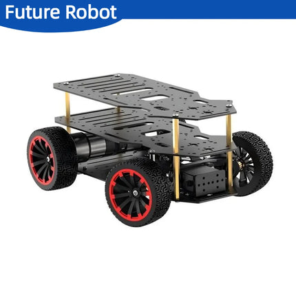 5KG Load Assembled Metal Ackerman Robot Car Chassis with Dual Encoder Motor Front Wheel Servo Steering ROS Programmable Robot