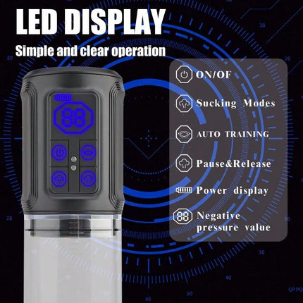Electric Vacuum Penis Pump Sex Toy For Men Penis Extender Vacuum Pump Sucking LED Display  Adult Male Masturbator Men's Sex Toy