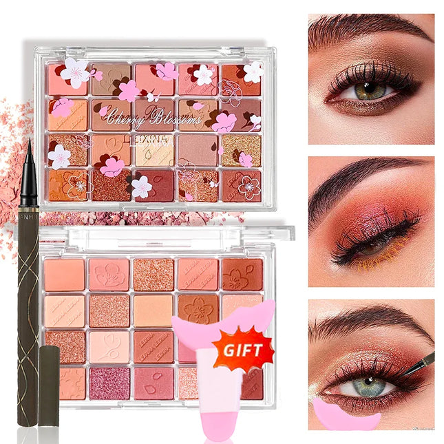 20-Color Eyeshadow Palette – Shimmer & Matte, Highly Pigmented, Blendable & Long-Lasting