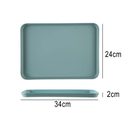 Rectangular Serving Tray Square Tray Anti Slip Scratch Resistant Plastic Food Serving Tray Home Tea Fruit Dessert Tray