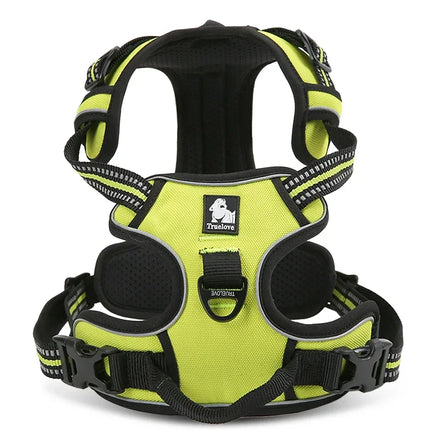 Truelove Pet Harness Reflective Nylon Large Pet Dog Harness All Weather Padded Adjustable Safety Vehicular Leads for Dog TLH5651