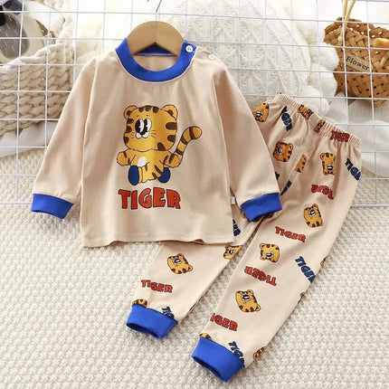 Kids Set Boy Pajamas Cotton Baby Cotton Clothing Children Autumn Clothes Pants Sets Home Clothes For Baby Infant Newborn Outfits