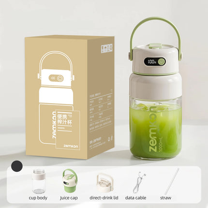 1000ML Portable Electric Juicer Blender USB Fruit Mixers Fruit Smoothies Machine Multifunctional Mixer Juice Maker
