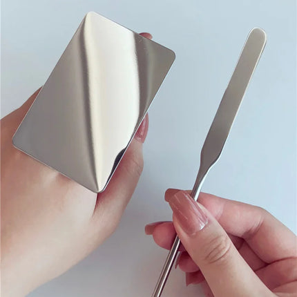 Stainless Steel Palette Tray Mixing Rod Set Makeup Toner Spatula Mixing Stick Foundation Cream Mixing Tool Cosmetic Make Up Tool