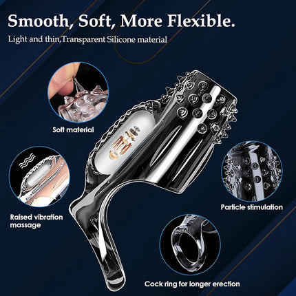 Penis Sleeve Extensions Condom Male Enlargement Delay Vibrators Clits Massager Cock Ring Vibrating Penis Cover Sex Toys For Men