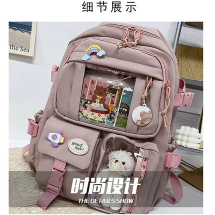 Fashion Girls Backpack New Large Capacity Korean Style Women Backpacks Cute Student School Backpack Versatile Women's Bag