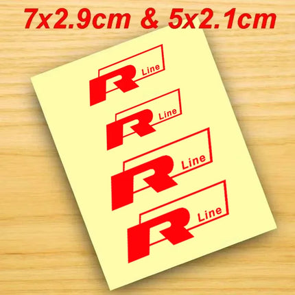 4Pcs Car Brake Caliper Stickers for Volkswagen VW Rline R Line GTI Golf 4 5 6 7 Polo Passat Bora Jetta Tiguan Touareg Decorative