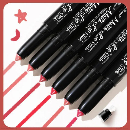 12 Colors Lipstick Pencil Matte Velvet Waterproof Long-lasting Non-stick Cup Lip Stick Sexy Rose Red Automatic Lip Liner Makeup