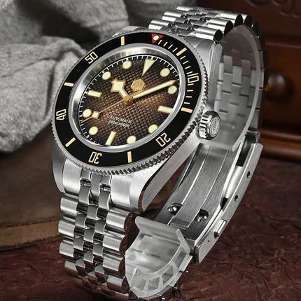 San Martin 3D Waffle Dial New 40mm Dive Watch NH35 Men's Watches Automatic Mechanical Sapphire Waterproof 200m Luminous SN0128