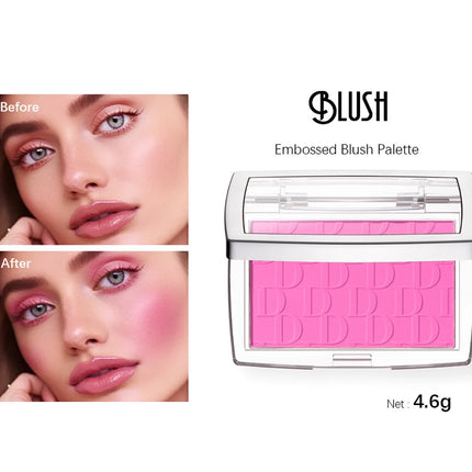 Hot Matte Embossed Blush Palette Rosy Blusher Facial Blush Powder High Pigmented Pink Coral Rouged For Cheeks Smooth Cosmetics