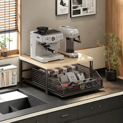 Desktop Pull-Out Storage Rack With Drawers Kitchen Appliances Floor Standing Storage Rack