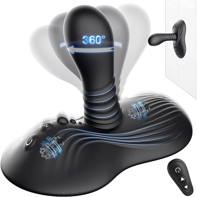 Sit and Ride Rotating Vibrating Dildo Vibrator Remote Control G Spot Stimulator Prostate Massager Adult Sex Toys for Women Men