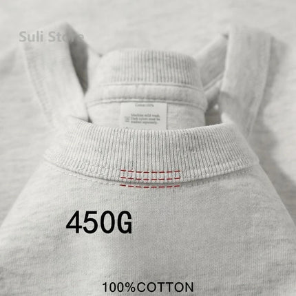 100% Cotton Unisex T-Shirts 450G High Quality White T-Shirts Tee Shirts Summer Blank T-Shirt For Men Camisetas Para Hombre