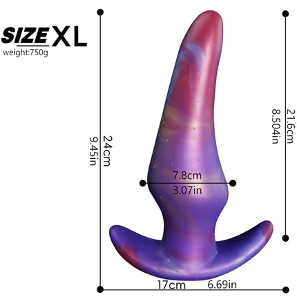 Purple Wearable Silicone Anal Plug G-Spot Stimulator Anti Drop Soft Anal Plugs Prostate Massage Liquid Silicone Huge Butt Plug