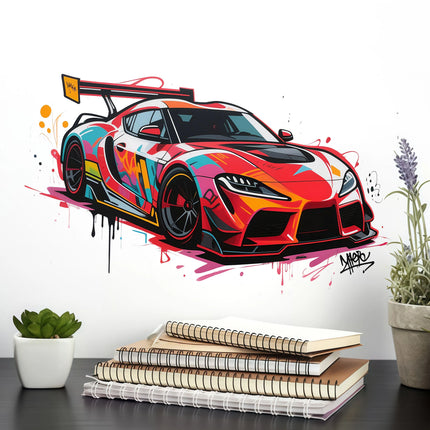 Cool Racing Car Stickers for Room Decoration Men's Favorite Wall Paper Beautification Super Stylish Decals for Teens' Bedroom