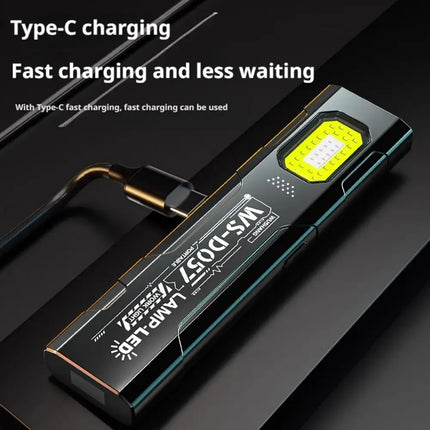 LED Mini Flashlight USB Rechargeable COB Flashlight With Magnet Pocket Lantern Flood Work Light Emergency Handheld Torch