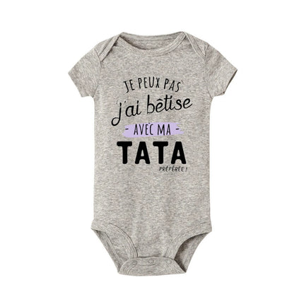 I Can't I Messed Up with My Favorite Aunt Printed Baby Bodysuit Funny Newborn Romper Infant Short Sleeve Jumpsuit Babies Clothes