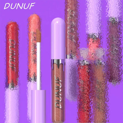 1pc Metallic Liquid Lipstick Long Lasting Glitter Lip Glaze Waterproof Moisturize Brown Lip Tint Shiny Shimmer Lipgloss Makeup