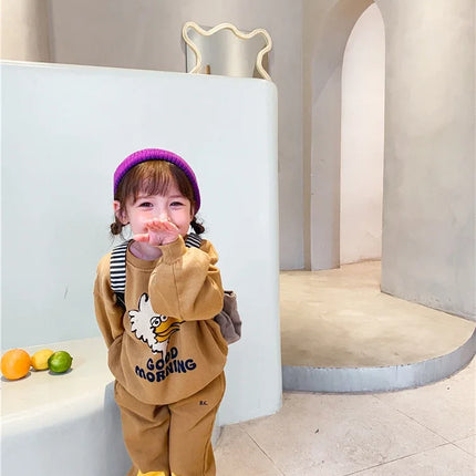 Children's Spring Autumn Hoodie Cartoon Print Unisex Sweatshirt European Style Top for Boys And Girls