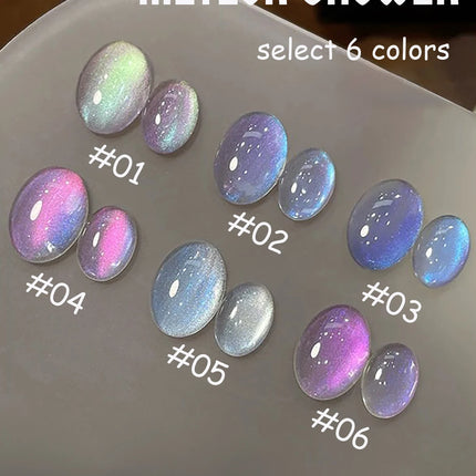 1-12pcs ZH Spring/Summer Ice Transparent Sweet Wine Glass Beads Cat Eye Nail Polish Gel New Flashy Popular Pink Nail Supplies