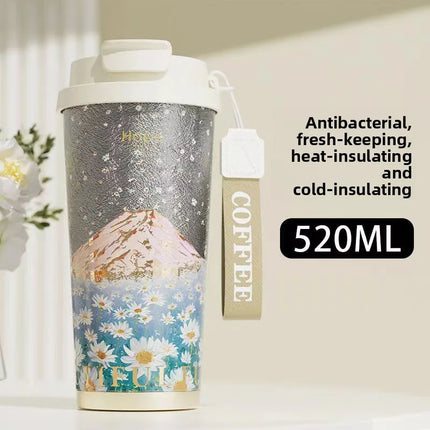 100% Pure Titanium Couples Coffee Mug - 520ml  Cup, Compact Portable for Office/Outdoor/Travel, Coffee Heat Retention