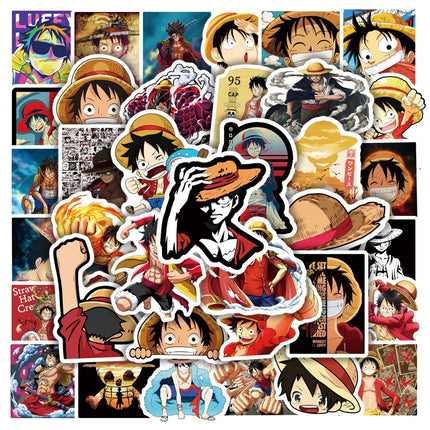50/100pcs Japan One Piece Anime Stickers Cartoon Decals DIY Skateboard Car Laptop Motorcycle Waterproof Cool Sticker Classic Toy