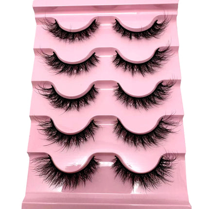 New 5 pairs natural fluffy 3D mink false eyelashes fake lashes makeup kit Mink Lashes extension eye lashes short eyelashes