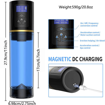 Electric Penis Pump with Airplane Cup Negative Pressure Vacuum Masturbation Aid for Enhanced Erection Hydrotherapy Sexual Stimul