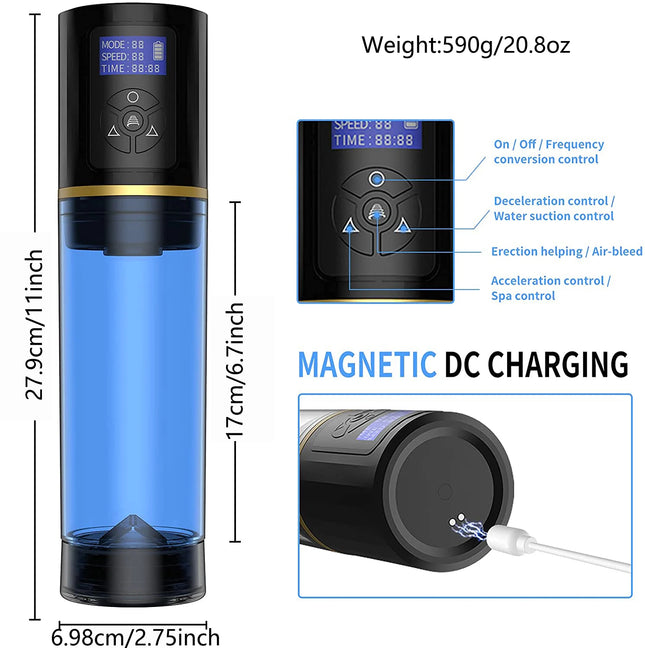 Electric Penis Pump with Airplane Cup Negative Pressure Vacuum Masturbation Aid for Enhanced Erection Hydrotherapy Sexual Stimulus