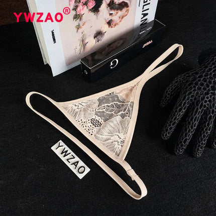 YWZAO Lace Skin-toned Underwear Ass Butt Plug Lingerie Toys For Invisible Dildo Anus Anal Fisting Ladies Thong Panties Adult N27