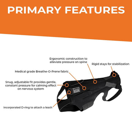 Breathable Dog Back Brace Comfortable Pet Back Bracer For IVDD Back Protector Helps Injury Recovery And Rehabilitation S/M/L