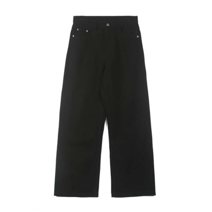100％ Cotton Men's Baggy Straight Jeans Comfortable Soft Casual Pants Fashion Korean White Brown Denim Trousers Male Clothing