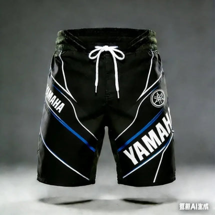 2026 Summer Trendy Yamaha Black and White Pocket Shorts for Men and Women Fashionable Casual Motorcycle Cycling Sports Shorts