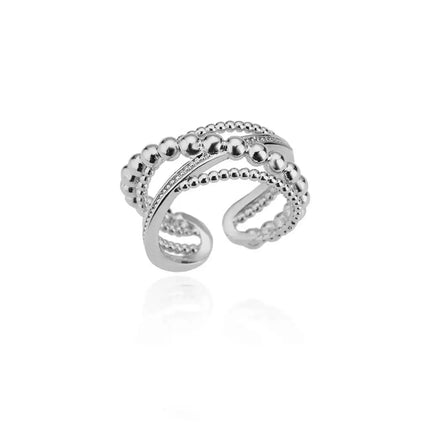 Zircon Geometric Rings For Women Gold Color Stainless Steel Opening Ring Luxury Wedding Party Aesthetic Jewelry Gift Femme 2024