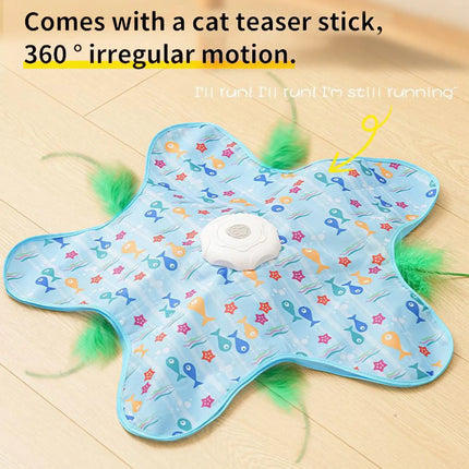 Automatic Cat Toys Indoor Cat Toy Star-Shaped Chew-Proof Three Speed Games for Teething Hunting Mental Stimulation Training