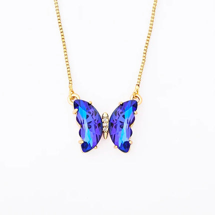 Nidin Lucky Butterfly Jewelry Sets For Women Wedding Jewelry 12 Colors  Zircon Earrings Bracelets Rings Pendant Necklace Gift