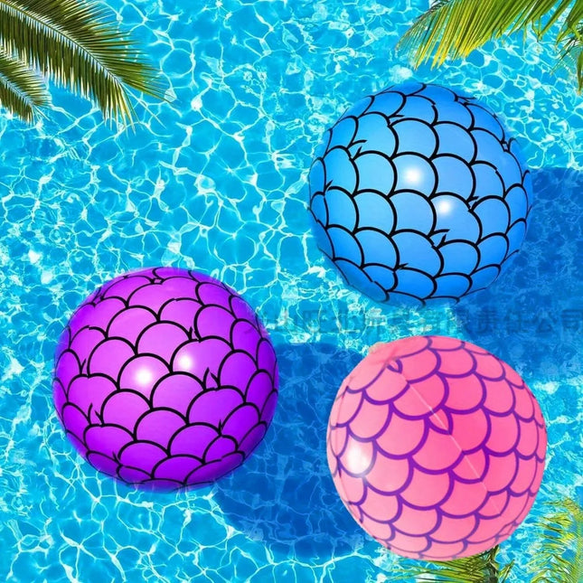 3 PCS Beach Balls, 6.3 Inch Inflatable Pool Balls Mermaid Party Decorations for Summer Beach Party three color :pink purple blue